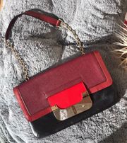 Red Black Shoulder Purse / Clutch