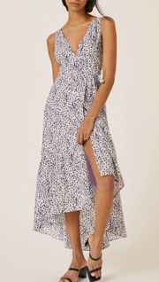 High-Low Floral Wrap Midi Dress, Size XS