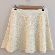 Floral Crochet Eyelet, Flare Mini Skirt, Size 10