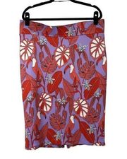 Eloquii Purple Orange Toucan Tropical Palm Leaf Skirt