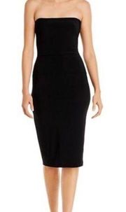 Sarah Jessica Parker Bitten Velvet Suede Black Strapless Dress