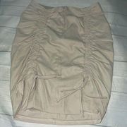 Nanette Lepore beige ruched skirt. Size 4