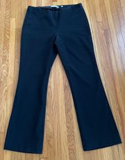 Black Pull On Bootcut Elastic Waist Cotton Nylon Blend Pants, size L