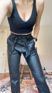 Black Leather Trouser Work Pants