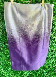 Carolina Herrera Metallic Silver, Gray & Purple Ombre Skirt | Retail $650+!😍