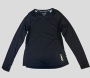 Baleaf Athletic Long Sleeve Workout Top‎ Black Crew Neck Shirt Medium Reflective