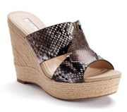 NEW Womens Jennifer Lopez Suri Snake Print Espadrille Platform Wedge Sandals 10