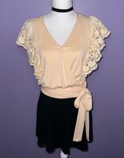 NWT  Surplice Tie Top