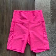 sport neon pink biker short