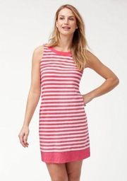 Tommy Bahama Paradise Pink Viale Stripe Short Dress Cotton Sleeveless Small