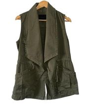 Anthropologie Sanctuary Globe Trekker Vest Army Green Size Small ~