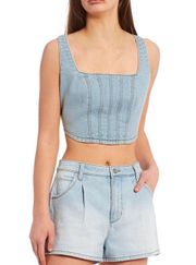 Denim Corset Crop Top