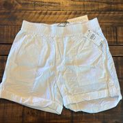 Sanctuary white pull on cuffed cotton shorts new size 27