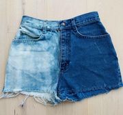 90s Lee Custom Jean Shorts Denim Bleached booty shorts summer distressed cut off