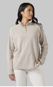 32 Degrees Heat Fleece Sherpa Pullover Sweater Size L Beige Neutral Warm Layer​