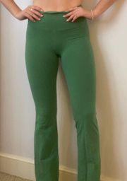 Green Cotton Flare Leggings