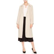 Sandro Trench Coat US L NWT EU 40 Robentine Notch Collar Beige Luxury