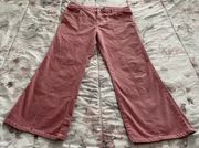 Isabel Etoile Marant Anyree Pink Velvet Cropped Flare Pants, size 10