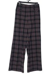 JOE B PLAID WIDE LEG TROUSER ELASTIC WAISTBAND WOMENS SIZE M TIMELESS FASHION