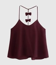 SweatyRocks Burgundy Bow Tank Top