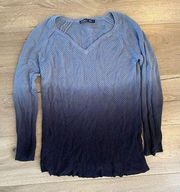 💕 gypsy05 gray v-neck sheer knit ombre long sleeve top