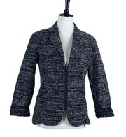 Cabi Blazer Midnight Mingle Tweed Jacket Style #723 Black Blue Women’s Size 10