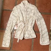 white embroidered lace jacket