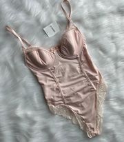 Lace-Trim Lingerie Bodysuit NWT