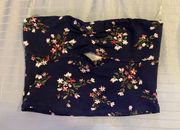NWT  cut out navy blue floral crop top festival