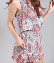 SHOW ME YOUR MUMU Women’s Boho Paisley V-Neck Faux Wrap Sleeveless Riri Romper