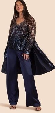 NEW Trina Turk 2pc Set: Pisces Jacket+Sparkler 2 Pant Moonstone/Midnight Sequins