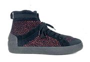 ASH Womens Ninja Sock Trainers Cashmere Tweed Knit Red Black Suede TrimSize 40