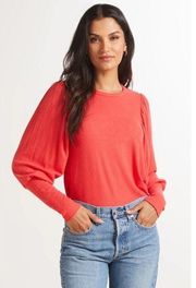 Evereve | red ribbed balloon sleeve sweater