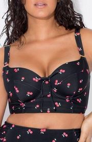 NWT Womens Smart & Sexy Long Lined Underwire Bikini Top in Sweet Cherry - 44DD