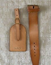 Authentic LOUIS VUITTON Vachetta Luggage Tag Poignet.