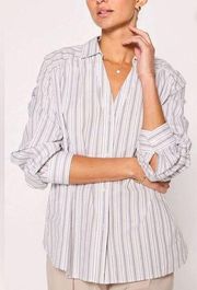 NEW Brochu Walker The Tanner Stripe Blouse Tempest Stripe Combo