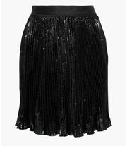 New Diane Von Furstenberg Black Guinevere Pleated Metallic Velvet Mini Skirt 6