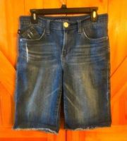 Rock & Republic Womens Size 10 Dark Wash Distressed Cutoff Shorts rise 10”