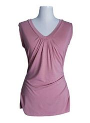 New York & Company V-Neck Ruched Shell