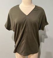 Bar III Forest Green Modal Blend Short Sleeve Dolman Top Size XS