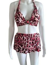 Becca Pink Leopard Two Piece Bikini  S/M