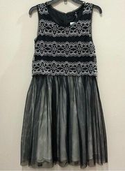 Ryu Black Tulle Party Dress Sleeveless Embroidered Sz Med New Boutique Brand