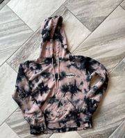 hoodie. Pink and black tie dye