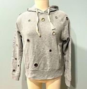 Philosophy Grey Hooded Grommet Sweatshirt Size Medium