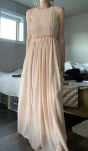 Floor Length Blush Evening Dress 