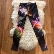 Poetry Funky Lightning Bolt Stretchy Leggings EUC Sz Small Colorful Elastic