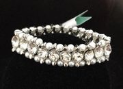 Badgley Mischka pearls crystals stretch bracelet