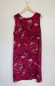 Sag Harbor Hawaiian Floral Lightweight Red Dress Size 1X