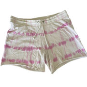 Threads 4 Thought Shorts Women Large Pink White Tie Dye Draw String Pull On