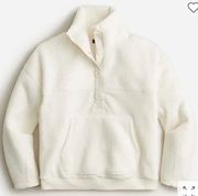 New J Crew Teddy sherpa button-front sweatshirt soft shell fleece jacket sz XXS